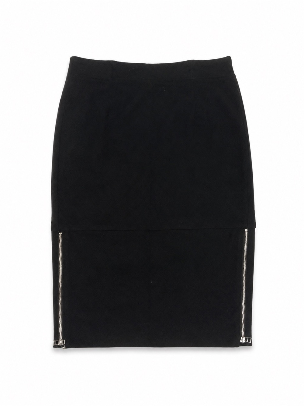 Wilfred Black Pencil Skirt with Silver Zippers